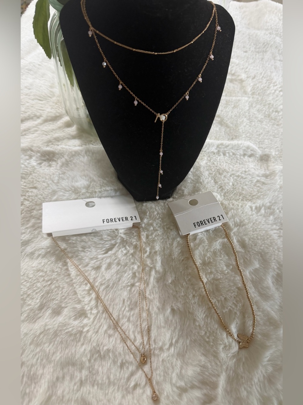 Forever 21 Gold Tone Necklace Set ( 3 pcs ) (#01 item code)